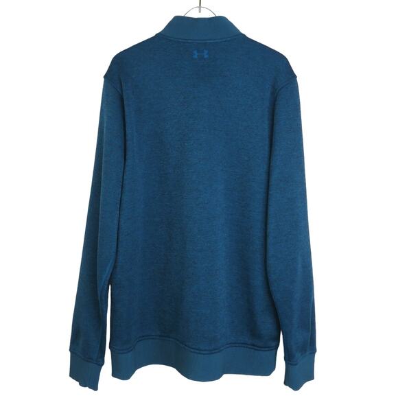 Under Armour Mens Blue Storm 1/2 Zip Pullover Golf Fleece Sweater Medium Teal - Picture 5 of 8
